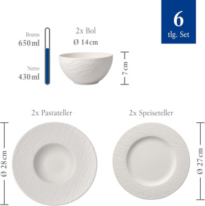 Столовый сервиз Villeroy & Boch Manufacture Rock 6 предметов 10-4240-9036