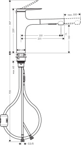 Смеситель для кухни Hansgrohe M33 черный матовый (74801670)