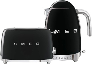Набор чайник+тостер SMEG TSF01BLEU + KLF04BLEU чёрный