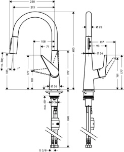 Смеситель для кухни (мойки) hansgrohe Talis S 72813000, хром