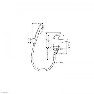 Смеситель для умывальника Hansgrohe Metris E 31170000, хром