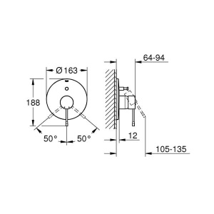 Смеситель для ванны Grohe Essence New 19285A01, графит