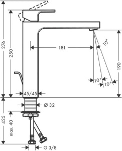 Смеситель для раковины с автоматическим сливным гарнитуром Hansgrohe Shape 71562670, матовый черный