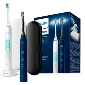Звуковая зубная щетка Philips Sonicare ProtectiveClean 5100 HX6851/34, белый и мятный/темно-синий