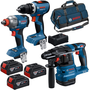 Набор электроинструментов Bosch GBH 18V-22 и GSR 18V-65 и GDX 18V-285 0615A50093