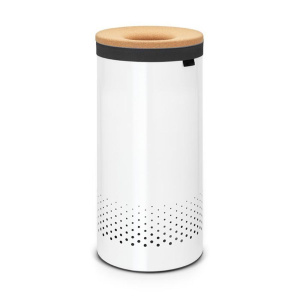 Корзина для белья Brabantia 102462 / 104367 / 105104 с крышкой, 60х30х70 см, белый/оранжевый
