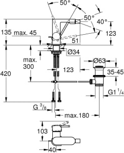 Смеситель для биде Grohe Plus 33241003, хром