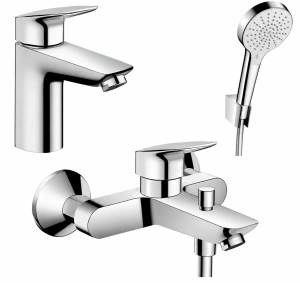Душевой комплект Hansgrohe Logis 71100000+71400000+27558000, хром