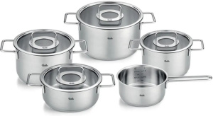 Набор 5 кастрюль из нержавеющей стали с крышкой Fissler (86115050000)