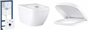 Комплект инсталляции для унитаза Grohe Euro Ceramic с сиденьем и инсталляцией LPZESTAW1275, с клавишей смыва