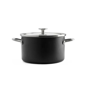 Эмалированная кастрюля Kitchenaid с крышкой 3,7 л, черная