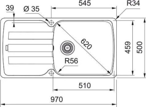 Кухонная раковина Franke Antea AZG 611-97 XL 114.0716.313, сланцевый серый
