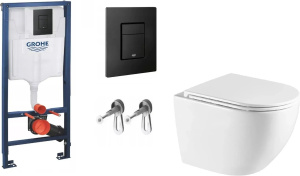 Комплект инсталляции для унитаза Grohe Solido 4 в 1 38811KF0, черный матовый