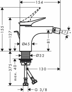 Смеситель для биде Hansgrohe Vivenis 75200700 белый матовый