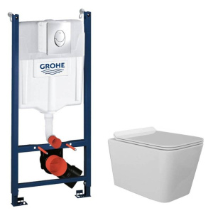 Комплект инсталляции Grohe унитаз Imprese Alba Tornado + кнопка смыва, белый