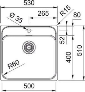 Кухонная раковина Franke Smart SRX 210-50 TL 127.0720.295, матовая нержавеющая сталь