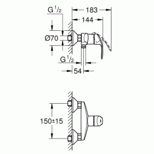 Комплект смесителей Grohe Eurosmart New (33265002, 33555002), хром