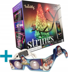 Гирлянда Twinkly Strings 750 RGB LED, черный кабель, 60 м, IP44