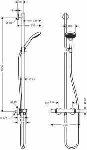 Душевой комплект Hansgrohe Select E 27248400, хром