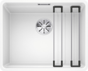 Кухонная мойка Blanco Etagon 500-F Silgranit 526346, белый, InFino, направляющие