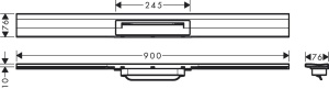 Внешний сливной элемент Hansgrohe RainDrain Flex 90см 56052800, шлифованная нержавеющая сталь