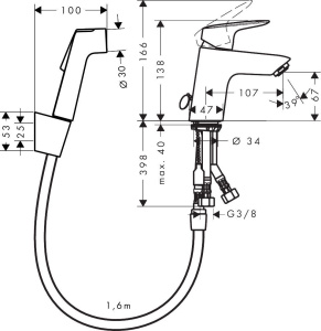 Смеситель для биде Hansgrohe Logis 100 71290000, хром