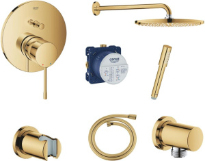 Душевой комплект Grohe Essence 35600000+24058GL1+26066GL0+27057GL0+27074GL0+28362GL0+26465GL0, золото