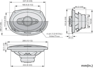 Автомобильные колонки Pioneer TS-A6991F 6x9 дюймов 5-полосные 700 Вт