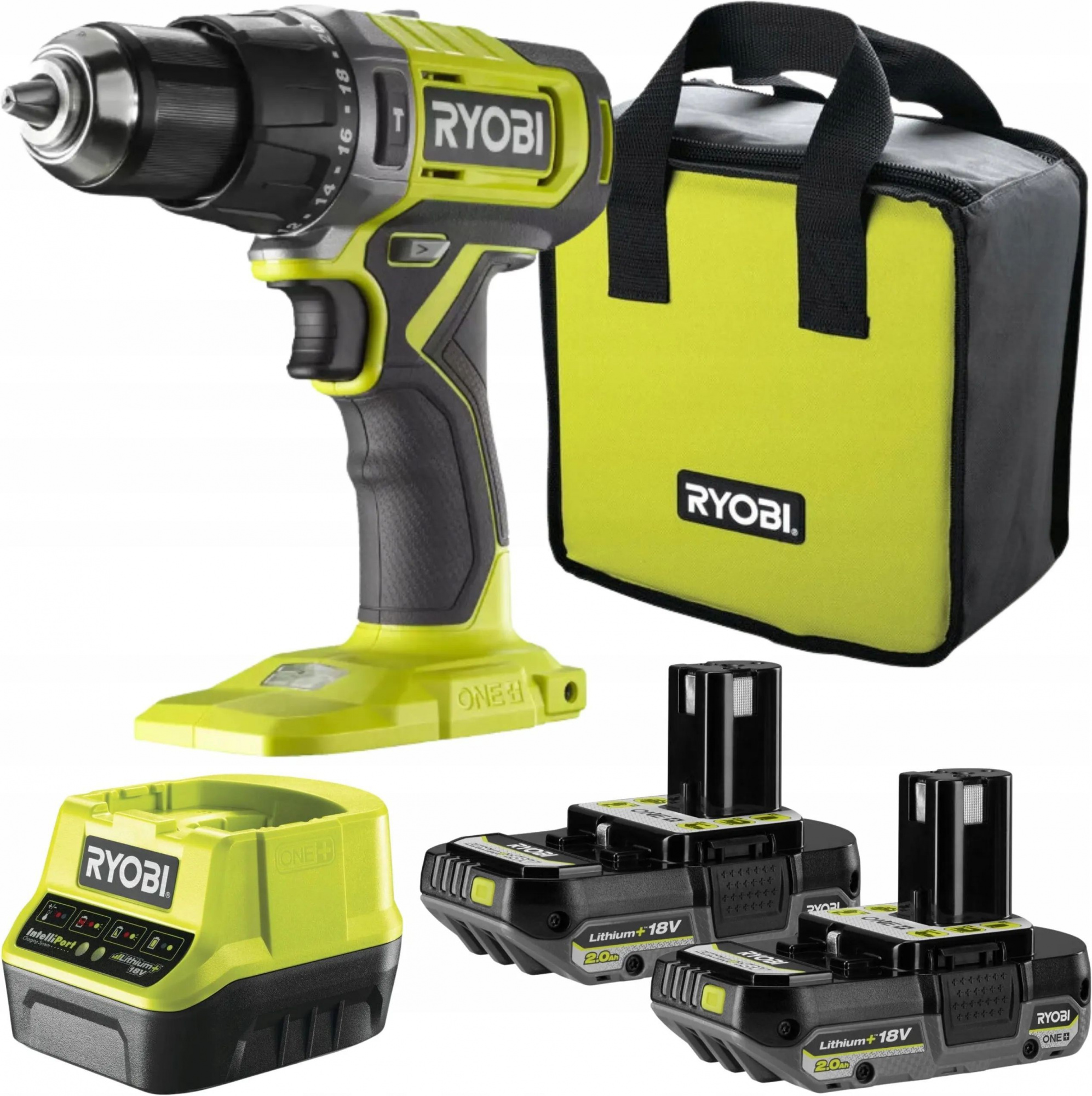 Дрель-шуруповерт RYOBI RPD18BL1-2C20S с АКБ и ЗУ
