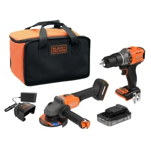 Набор аккумуляторных инструментов Black+Decker BCK24E1SB-QW, с АКБ и ЗУ
