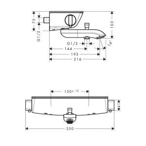 Термостат для душа Hansgrohe Ecostat 13141400, белый/хром