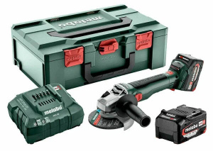 Угловая шлифовальная машина Metabo W 18 LT BL 11-125 + metaBOX 613052510 с 2 аккумуляторами Li-Ion 18 V/4.0 Ah и ЗУ