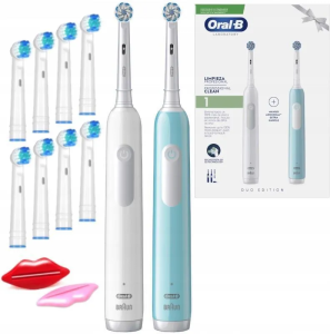 Электрическая зубная щётка Oral-B Pro Series 1 Duo Blue & White, набор из 2 щёток с зарядной станцией