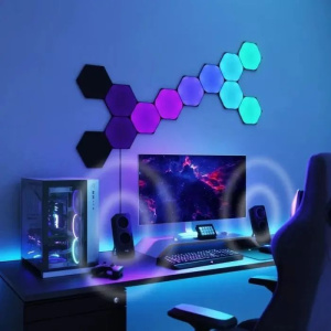 Стартовый набор Nanoleaf Shapes Hexagon Black 9 панелей черный (NL42-0102HX-9PK)