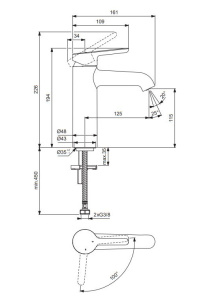 Смеситель для раковины Villeroy & Boch Skyla хром TVW11600200061