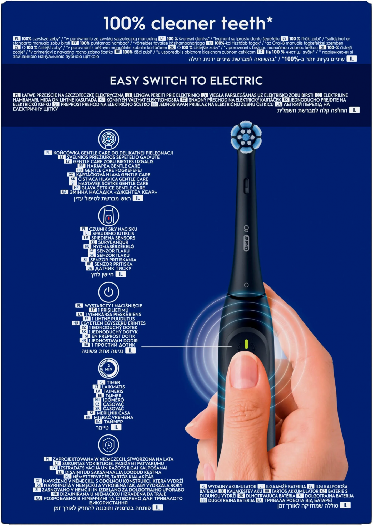 Электрическая зубная щётка Oral-B iO Series 2 Night Black, с дорожным футляром