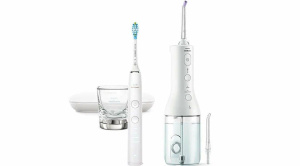 Набор из зубной щётки Philips sonicare Diamond clean 9000 HX3866 и ирригатора Power Flosser, белый