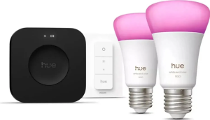 Стартовый комплект из 2 ламп E27 с диммером Dimmer Switch и мостом Bridge Pro Philips Hue 929003853505