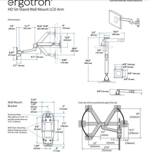 Ergotron 45-383-026, LX HD Sit-Stand Desk Mount LCD Arm кронштейн