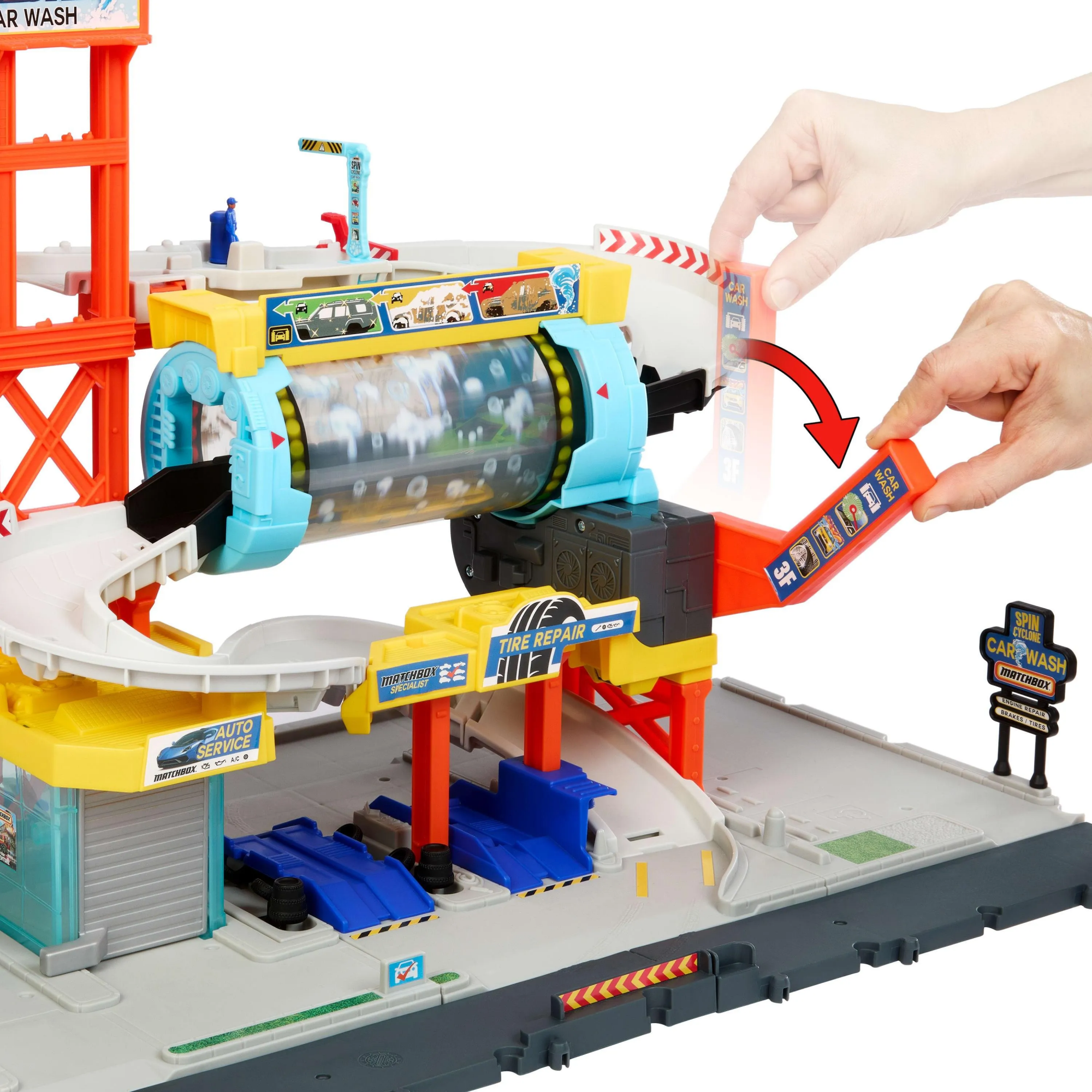 Комплект автомойки Mattel Matchbox Turbo Cyclone JGB68