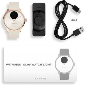 Гибридные смарт-часы Withings ScanWatch Light 37мм, песочные/розовое золото HWA11