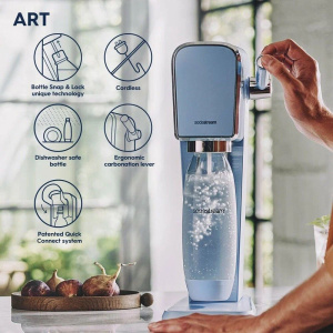 Сифон для газирования напитков Sodastream Art в стильном ретро-дизайне Misty Blue