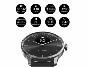 Гибридные смарт-часы Withings ScanWatch Light 37мм, черные HWA11