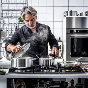 Стальная кастрюля KitchenAid объемом 4,9 л с крышкой (Cc003260001)
