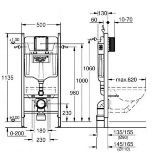 Инсталляция для унитаза Grohe Rapid SL 38840000