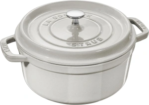 Чугунная круглая кастрюля Staub La Cocotte 3,8 л, белая трюфель 405014120