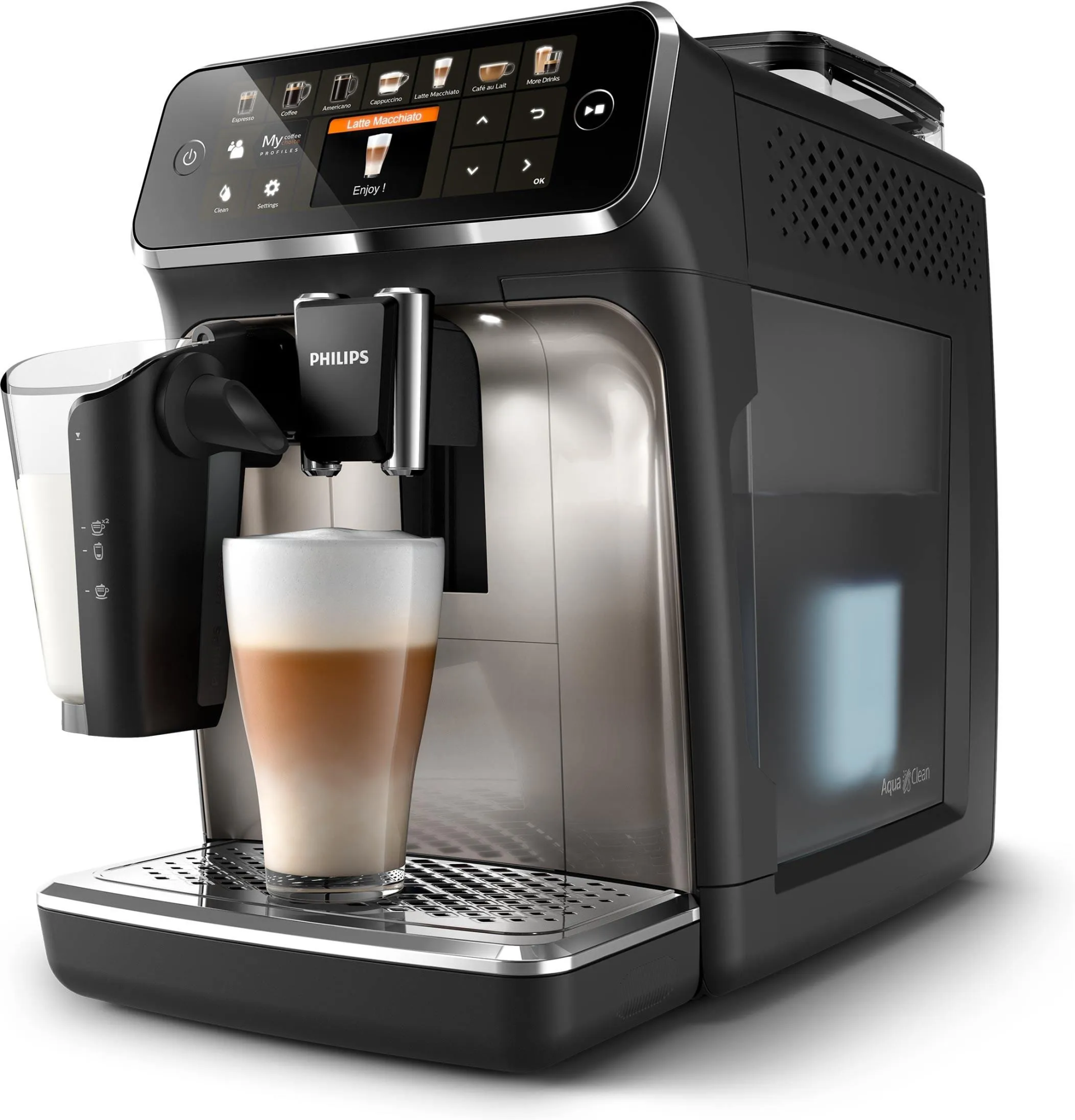 Кофемашина PHILIPS 5400 LatteGo EP5447/90, чёрная