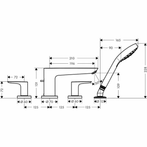 Смеситель на край ванны Hansgrohe Talis E 71748670, матовый черный