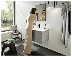 Смеситель для раковины Hansgrohe Finoris с донным клапаном черный матовый 76010670