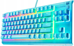 Игровая клавиатура SteelSeries Apex 3 TKL US (64933), голубой